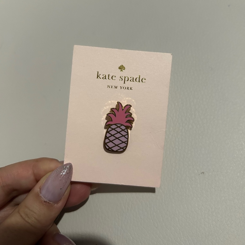 Kate Spade Pink and Gold Pineapple Brooch